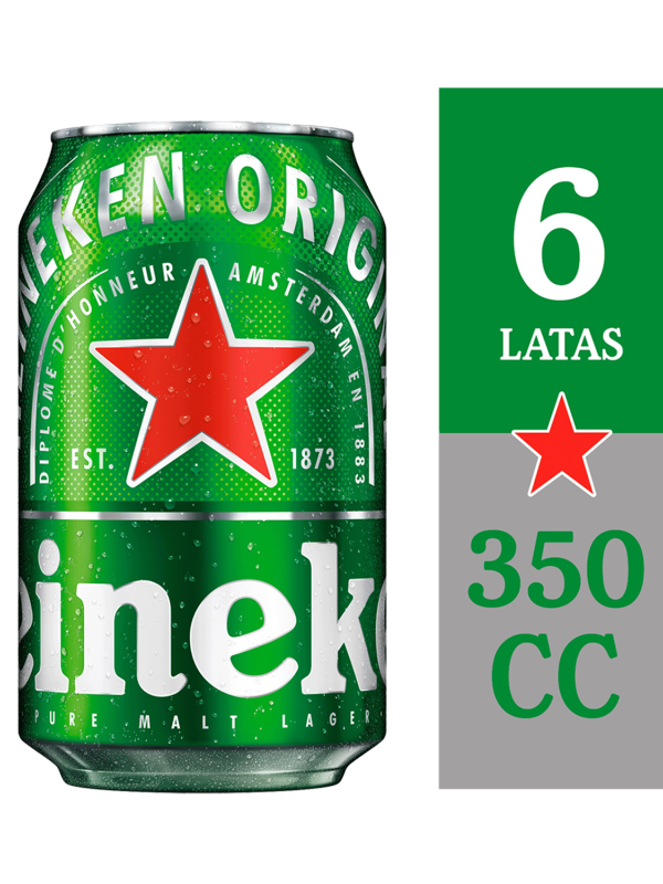 HEINEKEN LATA PACK 6 350 CC